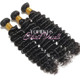 100% Human Hair Deep Wave Bundles 3pcs 24” inch